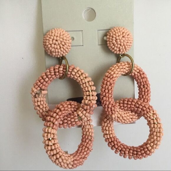 BP. Beaded Circle Drop Earrings (G1) - Picture 2 of 5